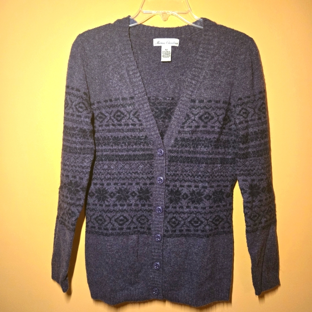 Marisa Christina Purple & Black Button Cardigan PTP=16"